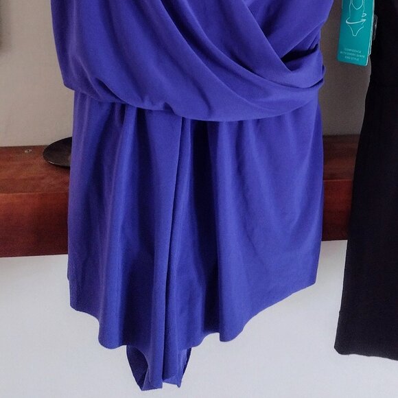 New with Tags! Women's UPF 50 V-Neck Cover Up Swim Romper - Aqua Green® Blue - Picture 6 of 6